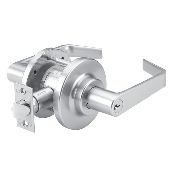 Grade 2 Cylindrical Lock, 70-Classroom, LR-Lever, E-Stepped Rose, Satin Chrome, 2-3/4 Inch Backset,